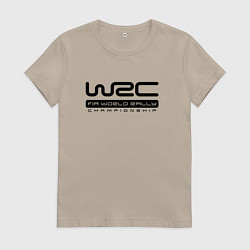 Футболка хлопковая женская Чемпионат мира по ралли, цвет: миндальный