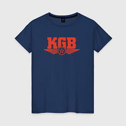 Футболка хлопковая женская KGB Red, цвет: тёмно-синий