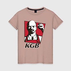 Футболка хлопковая женская KGB Lenin, цвет: пыльно-розовый