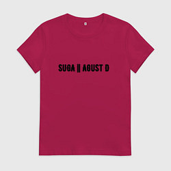 Футболка хлопковая женская SUGA Agust D, цвет: маджента