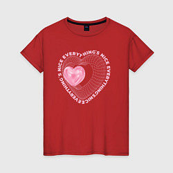 Футболка хлопковая женская Everythings nice, цвет: красный