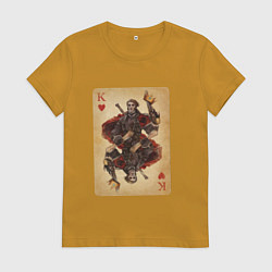 Футболка хлопковая женская Fable III Герой Яснодола, король черви, цвет: горчичный