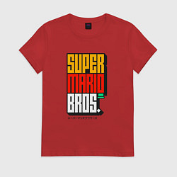 Футболка хлопковая женская Братья Супер Марио The Super Mario Bros, цвет: красный