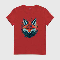 Футболка хлопковая женская Огненная лисица, цвет: красный