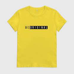 Футболка хлопковая женская Be original, цвет: желтый