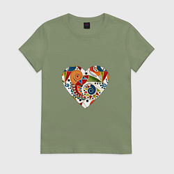 Женская футболка Сердце с абстрактным узором