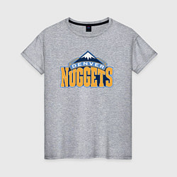 Футболка хлопковая женская Denver Nuggets, цвет: меланж