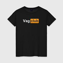 Футболка хлопковая женская Vag club, цвет: черный