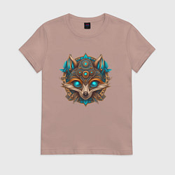 Футболка хлопковая женская Енот, цвет: пыльно-розовый