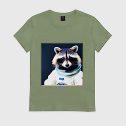 Женская футболка Енот космонавт