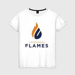 Футболка хлопковая женская Copenhagen Flames лого, цвет: белый