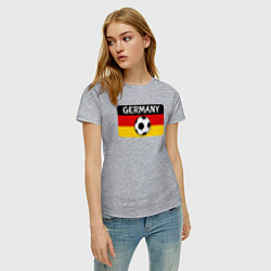 Футболка хлопковая женская Football Germany, цвет: меланж — фото 2