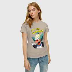 Футболка хлопковая женская Krusty the clown, цвет: миндальный — фото 2