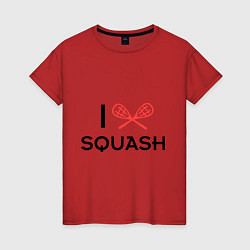 Футболка хлопковая женская I Love Squash, цвет: красный