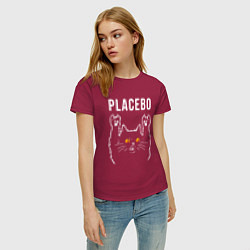 Футболка хлопковая женская Placebo rock cat, цвет: маджента — фото 2
