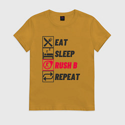 Женская футболка Eat sleep rush b repeat