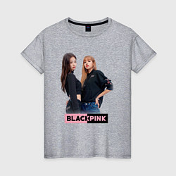 Футболка хлопковая женская Blackpink kpop, цвет: меланж