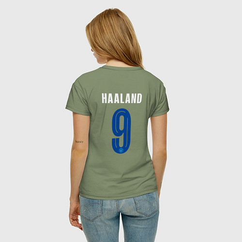 Женская футболка Эрлинг Холанд Манчестер Сити форма 2324 / Авокадо – фото 4