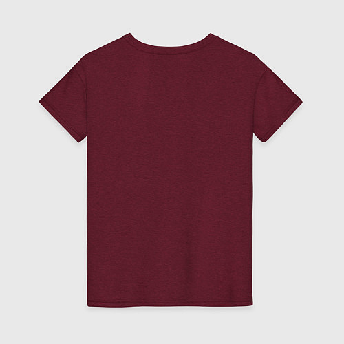 Женская футболка Stay high неон / Меланж-бордовый – фото 2