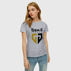 Футболка хлопковая женская Gen G Esports лого, цвет: меланж — фото 2