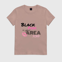 Женская футболка Поцелуйчик Блэк Пинк