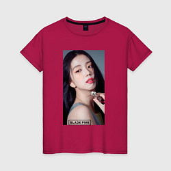 Футболка хлопковая женская Kim Jisoo, цвет: маджента