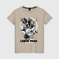 Футболка хлопковая женская Linkin Park all, цвет: миндальный