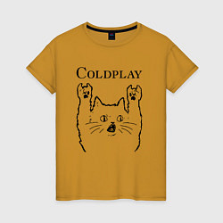 Женская футболка Coldplay - rock cat