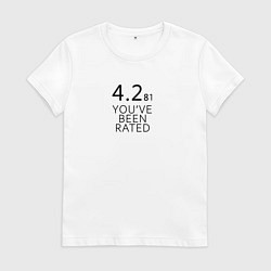 Футболка хлопковая женская Нырок - Черное зеркало, цвет: белый