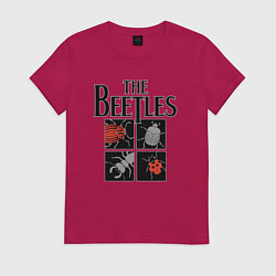 Футболка хлопковая женская Beetles, цвет: маджента