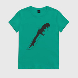 Футболка хлопковая женская Нож CS, цвет: зеленый