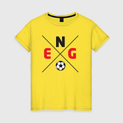 Футболка хлопковая женская England, цвет: желтый