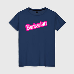 Футболка хлопковая женская Барби варвар - барбариан, цвет: тёмно-синий