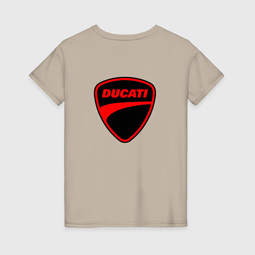 Женская футболка Ducati - красный градиент / Миндальный – фото 2