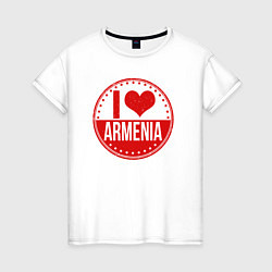 Футболка хлопковая женская Love Armenia, цвет: белый