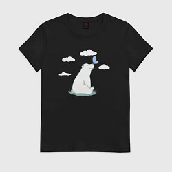 Женская футболка Медведь и бабочка