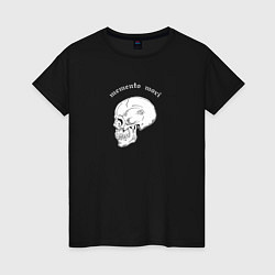 Футболка хлопковая женская Skull Memento Mori, цвет: черный