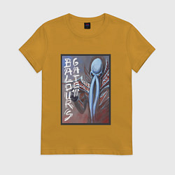 Футболка хлопковая женская Baldurs Gate 3 Иллитид, цвет: горчичный