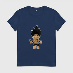 Футболка хлопковая женская Панк рок тролль c микрофоном, цвет: тёмно-синий