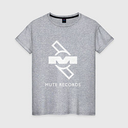 Футболка хлопковая женская Depeche Mode Mute Records Logo, цвет: меланж