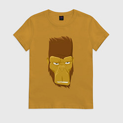 Футболка хлопковая женская Gorilla style, цвет: горчичный