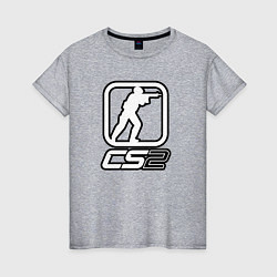 Футболка хлопковая женская CS2 logo, цвет: меланж