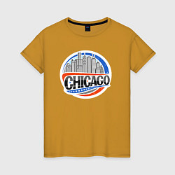 Футболка хлопковая женская Chicago, цвет: горчичный