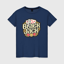 Футболка хлопковая женская Blackjack, цвет: тёмно-синий