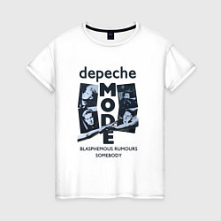 Футболка хлопковая женская Depeche Mode - Blasphemous rumours somebody, цвет: белый