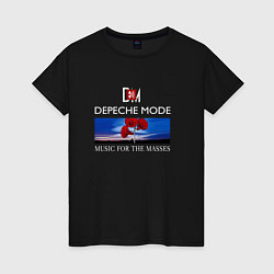 Футболка хлопковая женская Depeche Mode - Music for the Masses logo, цвет: черный