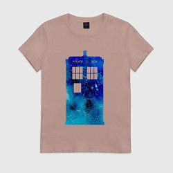Футболка хлопковая женская Space tardis, цвет: пыльно-розовый