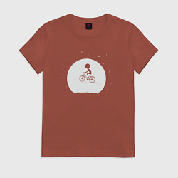Футболка хлопковая женская Bicycle boy, цвет: кирпичный