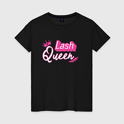 Футболка хлопковая женская Lash queen - Barbie style, цвет: черный