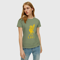 Футболка хлопковая женская Liverpool sport fc, цвет: авокадо — фото 2